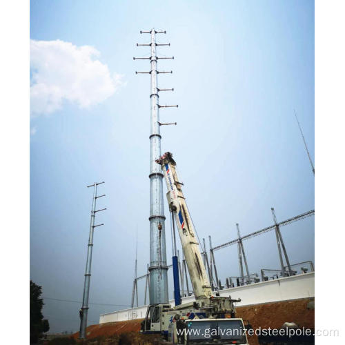 110KV Single Loop Power Transmission Steel Pole